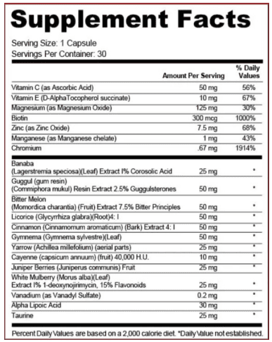 Gluco Armor Ingredients 
