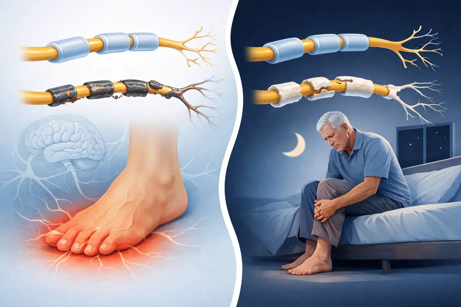 Axonal Degeneration vs Demyelination